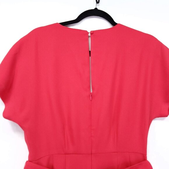 Boden Romilly Jumpsuit Size 4R Belted With Pockets Wide Cropped Leg Red V-Neck - Picture 12 of 14